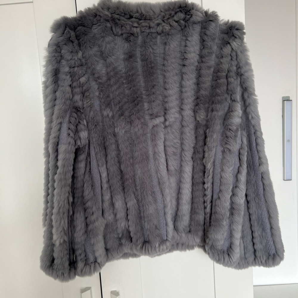Heartloom Gray Plush Faux Fur Teddy Jacket - Picture 6 of 8